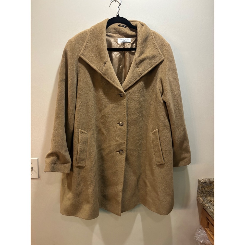 Cinzia Rocca‎ Wool Cashmere Coat Made in Italy Classic Chic Elegant Womens US 12